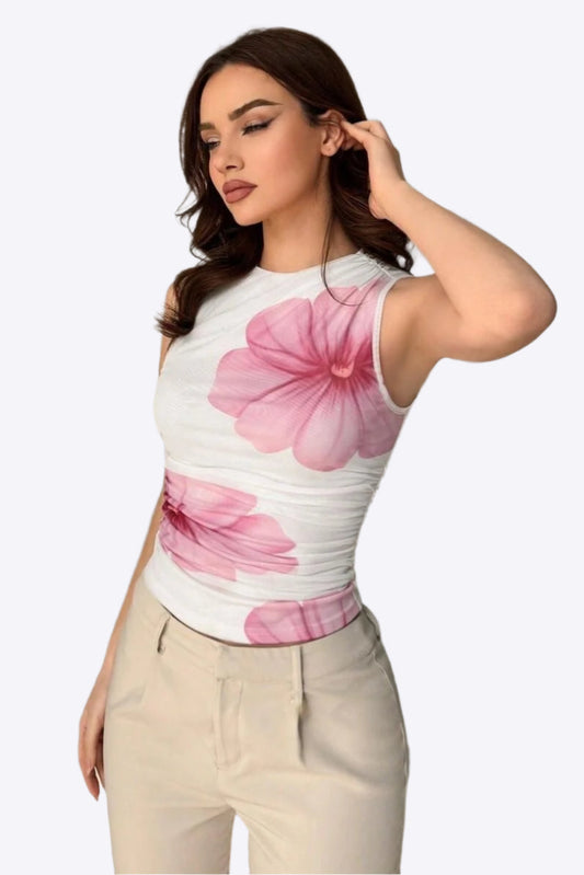 Trendy Floral Sleeveless Top