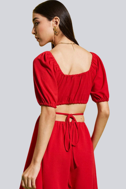 Sultry Lace-Up Waist Mini Dress